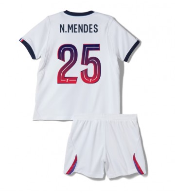 Paris Saint-Germain Nuno Mendes #25 Replika Bortatröja Barn 2026-27 Kortärmad (+ Korta byxor)